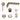 LUCID PIN Series Brushed Copper Spout Mixer Trim Kit Only With Separate 60mm Cover Plate (match CLPS)